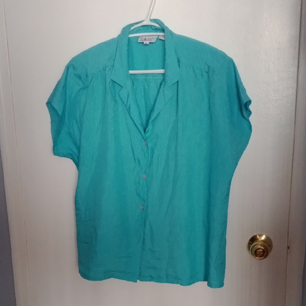 Vintage Pit To Pit 23.Vibrant Blue Relaxed Fit Dolman Sleeve Top